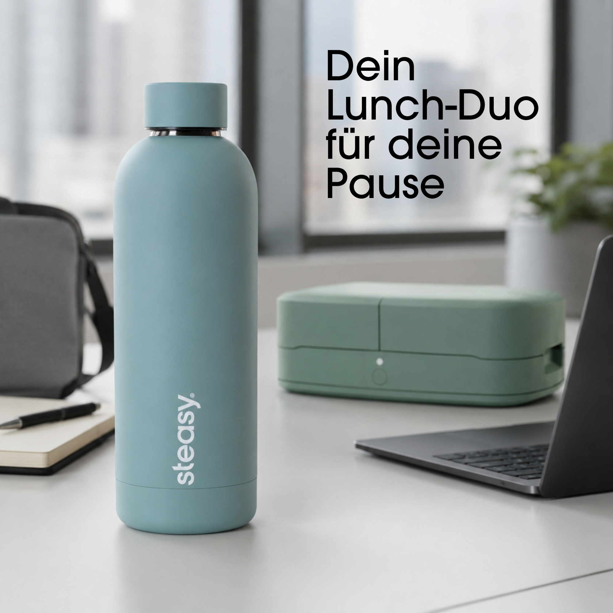 Steasy Edelstahl Thermoflasche in Green Pepper