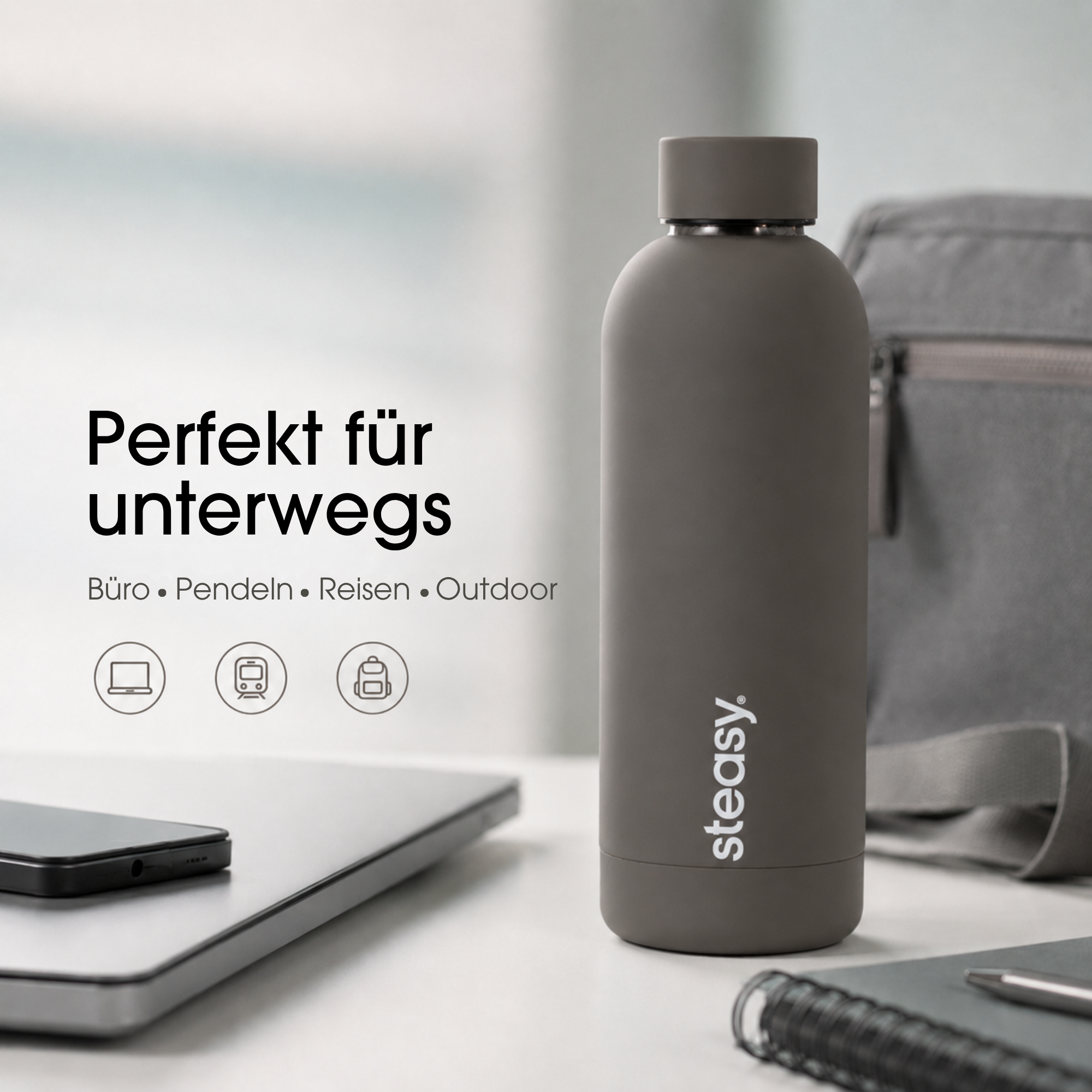 Steasy Edelstahl Thermoflasche in Lava Salt