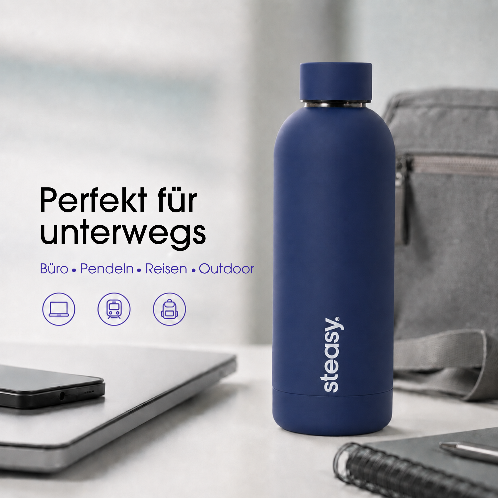 Steasy Edelstahl Thermoflasche in Purple Ginger