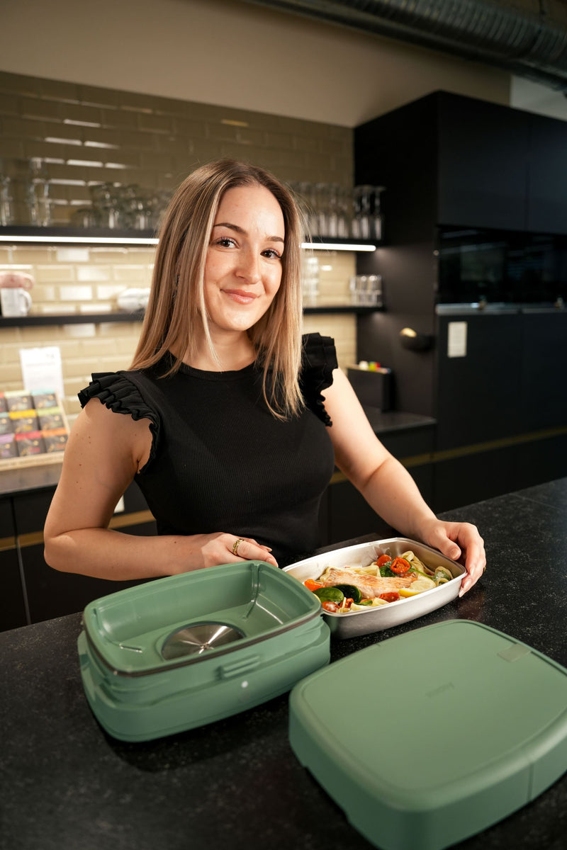 Wasser einfüllen, Essen einsetzen