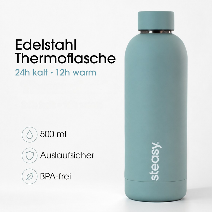 Steasy Edelstahl Thermoflasche in Green Pepper