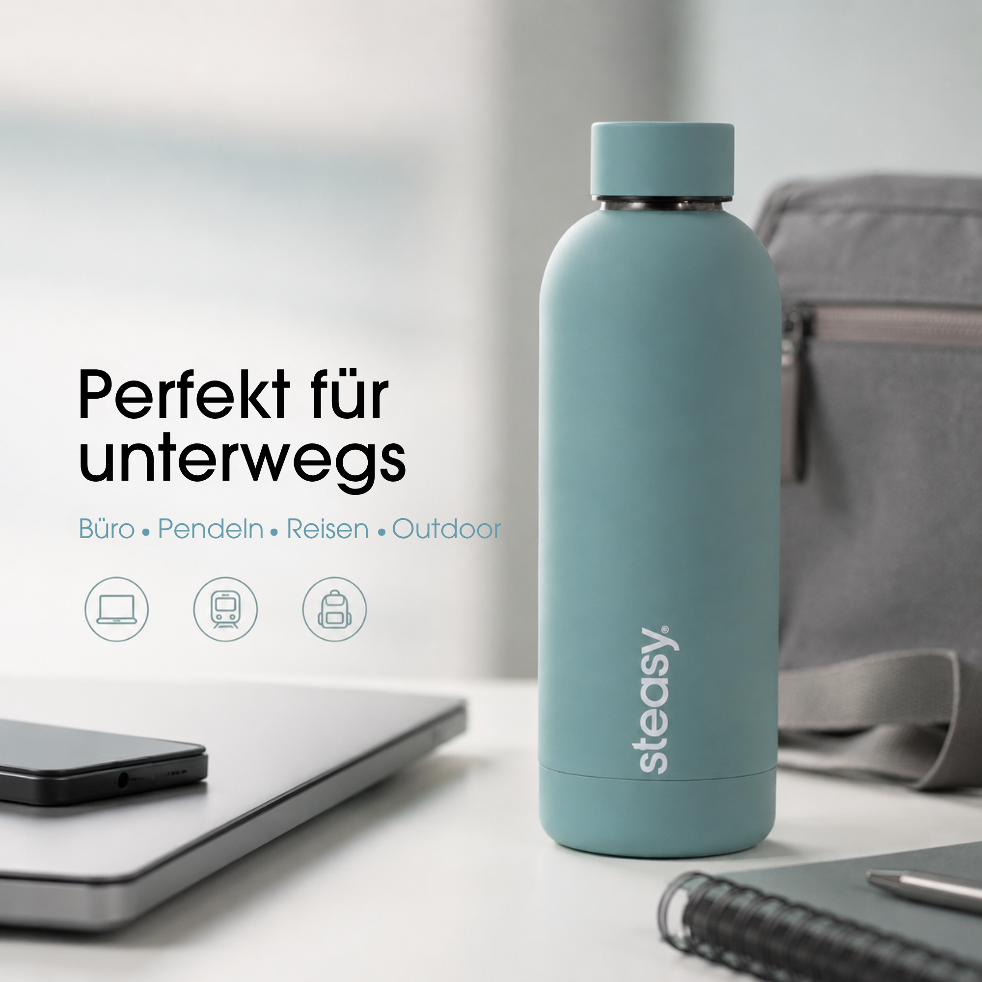 Steasy Edelstahl Thermoflasche in Green Pepper