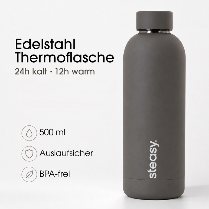 Steasy Edelstahl Thermoflasche in Lava Salt